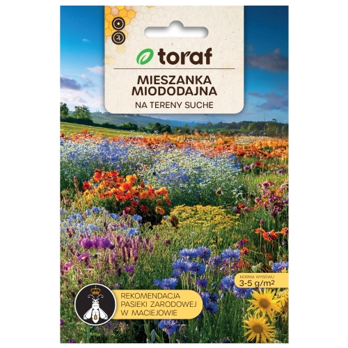 Mieszanka bylinowa roślin miododajnych Łąka kwietna na tereny suche 20g - TORAF