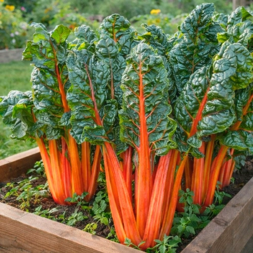 Burak liściowy Five Colours Orange odmiana o pomarańczowych łodygach nasiona 2,5 g - ReinSaat