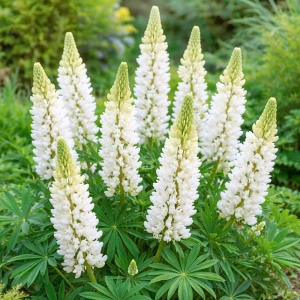 Lupinus Łubin Biały piękne białe kwiaty kłącze 1szt.