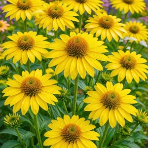 Echinacea Jeżówka Żółta duże wspaniałe żółte kwiaty kłącze 1szt. 