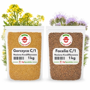 Zestaw poplonowy fitosanitarny gorczyca biała + facelia błękitna nasiona kwalifikowane do ogrodu 2 kg