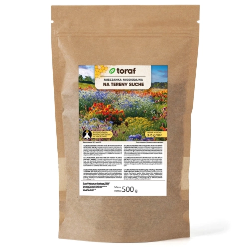 Łąka kwietna Mieszanka bylinowa roślin miododajnych na tereny suche nasiona 500g - TORAF 