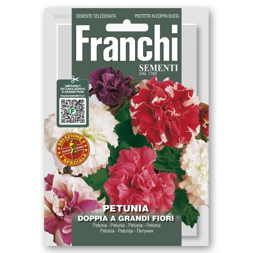Petunia Doppia Multicolor pełne kwiaty nasiona 0,1g - FRANCHI