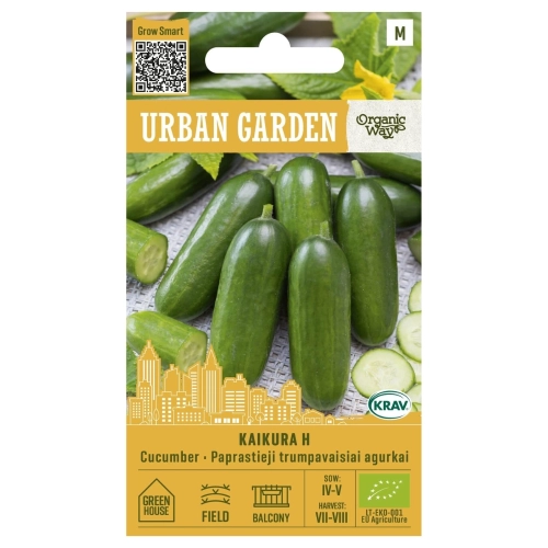 Ogórek sałatkowy ogórek Kaikura H Urban Garden bardzo smaczna odmiana nasiona ekologiczne 5 szt. - Organic Way