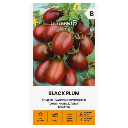 Pomidor Black Plum o smacznych licznych owocach nasiona 0,1 g - Žalia stotelė