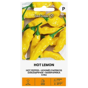 Papryka ostra Hot Lemon o bardzo licznych żółtych owocach nasiona 5 szt. - Žalia stotelė