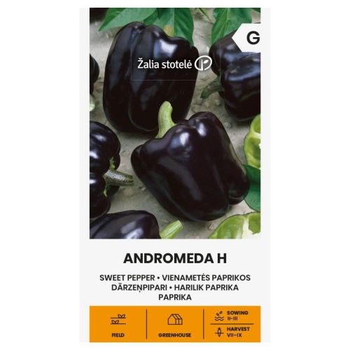 Papryka słodka Andromeda H o bardzo licznych czarnych owocach nasiona 0,1g - Žalia stotelė