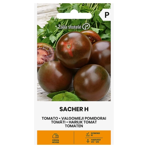 Pomidor Sacher H o wyjątkowo owocach w czekoladowym kolorze nasiona 5 szt. - Žalia stotelė