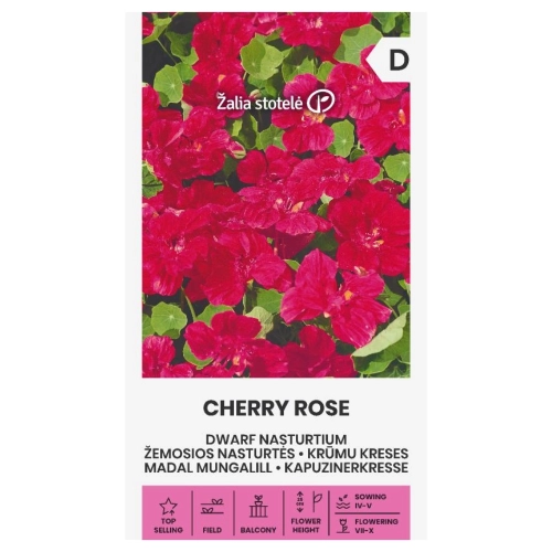 Nasturcja karłowa Cherry Rose odmiana o pięknych różowych kwiatach nasiona 3g - Žalia stotelė