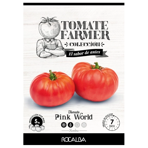 Pomidor Pink World Tomate Farmer odmiana tworząca bardzo duże owoce nasiona 15-17 szt. - Rocalba