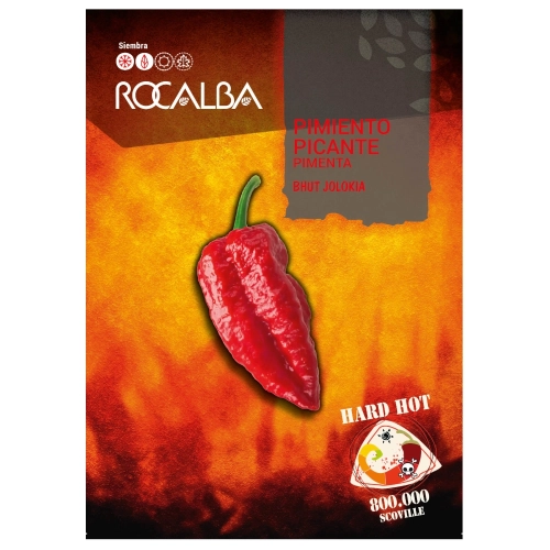 Papryka ostra Bhut Jolokia ostrość 800 000 pcs. Scoville nasiona 25 szt. - Rocalba
