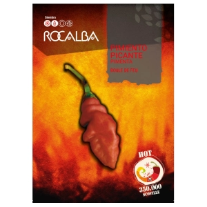 Papryka ostra Boule de Feu ostrość 350 000 pcs. Scoville nasiona 25 szt. - Rocalba