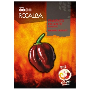 Papryka ostra Chocolate Habanero ostrość 450 000 pcs. Scoville nasiona 25 szt. - Rocalba
