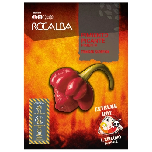 Papryka ostra Scorpion Trinidad ostrość 1 200 000 pcs. Scoville nasiona 8 szt. - Rocalba