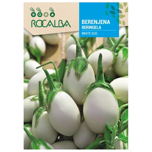 Bakłażan White Egg odmiana o licznych białych owocach nasiona 2 g - Rocalba