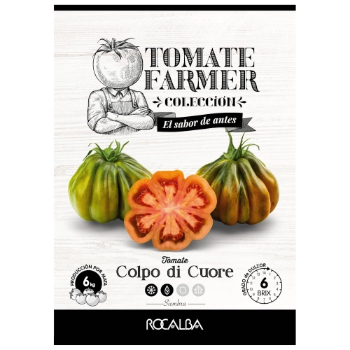 Pomidor Colpo di Cuore Tomate Farmer odmiana tworząca bardzo duże owoce typu bawole serce nasiona 8 szt. - Rocalba