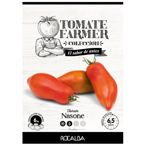 Pomidor Nasone Tomate Farmer odmiana tworząca mięsiste owoce o masie około 250 g nasiona 10 szt. - Rocalba