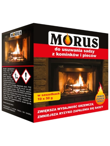 Proszek do usuwania sadzy z kominków i pieców 10 x 50 g - Morus