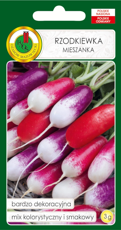 PNOS RZODKIEWKA PODŁUŻNA MIESZANKA nasiona 3g sklep rajogrodnika