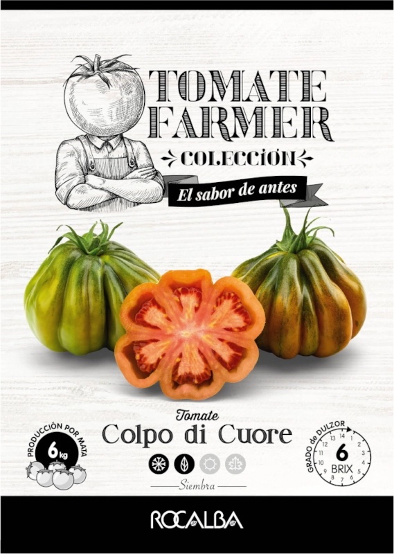 Pomidor Colpo di Cuore Tomate Farmer odmiana tworząca bardzo duże owoce typu bawole serce nasiona 8szt. Rocalba
