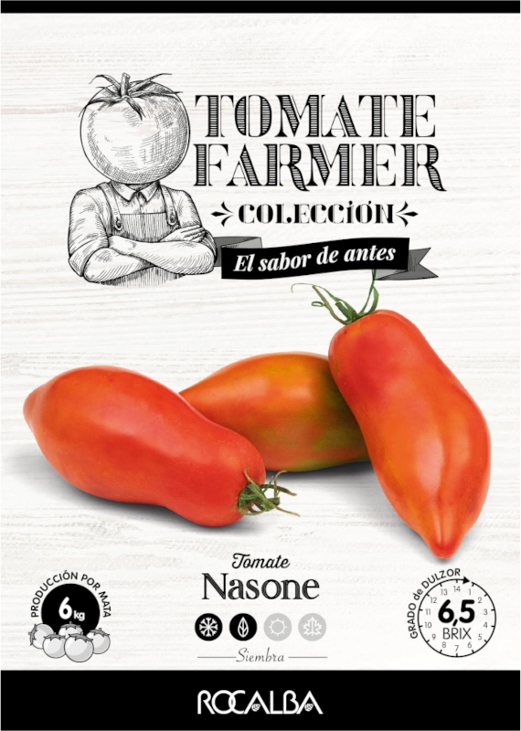 Pomidor Nasone Tomate Farmer odmiana tworząca mięsiste owoce o masie około 250g nasiona 10 szt. Rocalba