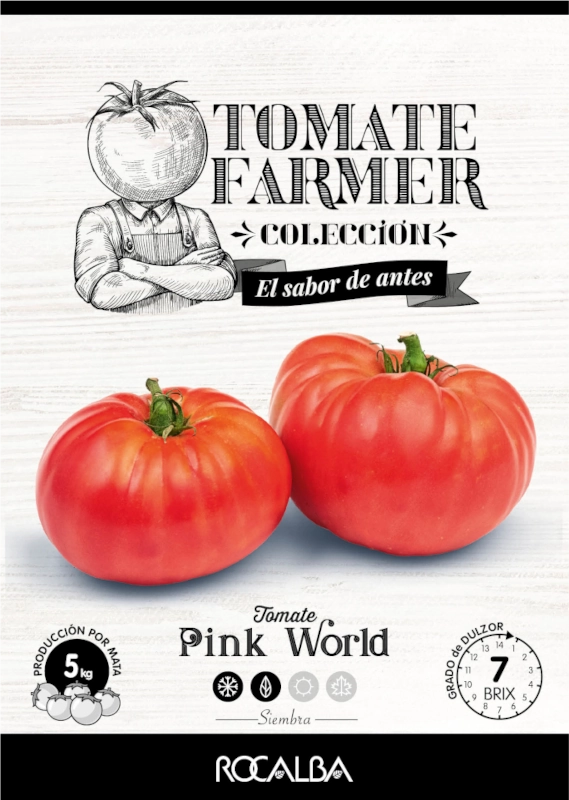 Pomidor Pink World Tomate Farmer odmiana tworząca bardzo duże 600g owoce nasiona Rocalba