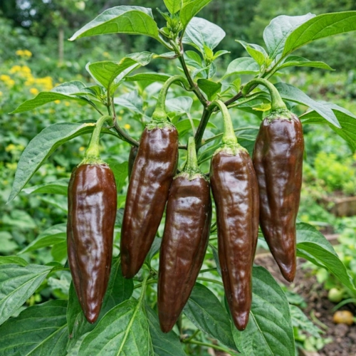 Papryka chilli Aji Panca odmiana ostra o ciemnoczerwono-brązowej barwie owoców nasiona ReinSaat sklep rajogrodnika